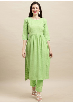 Green Rayon Sequance Embroidered  Kurti AF2304935