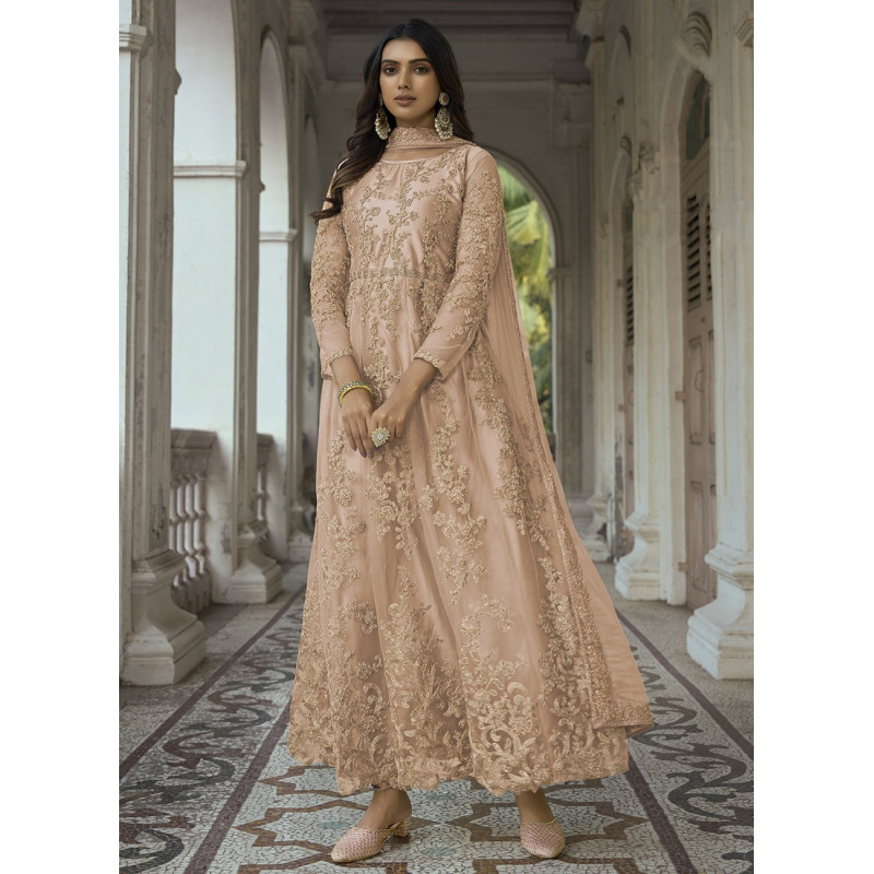 Beige Butterfly Net Embroidered Wedding Suit AF2304778