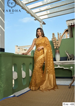 Mustard Organza Zari Banarasi Sarees AF230580