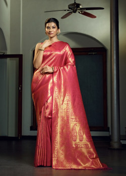 Pink Art Silk Zari Kanjivaram Sarees AF230620