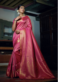 Pink Art Silk Zari Kanjivaram Sarees AF230627