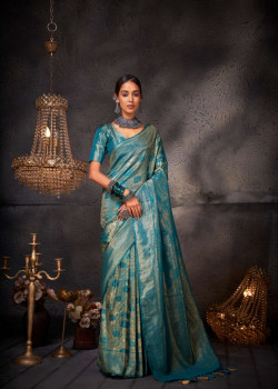 Blue Art Silk Zari Kanjivaram Sarees AF230641