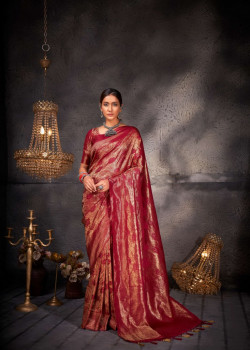 Red Art Silk Zari Kanjivaram Sarees AF230642