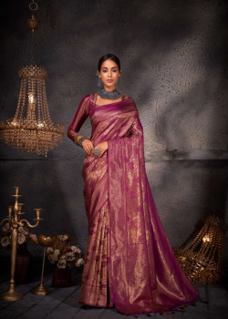 Wine Art Silk Zari Kanjivaram Sarees AF230646