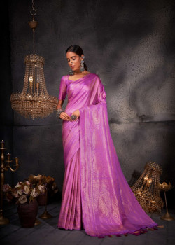 Lilac Art Silk Zari Kanjivaram Sarees AF230654