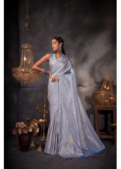 Light Blue Art Silk Zari Kanjivaram Sarees AF230656