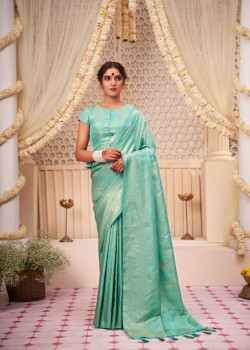 Turquoise Blue Art Silk Zari Kanjivaram Sarees AF230667