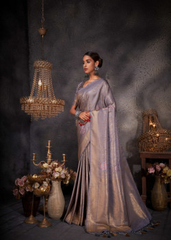 Gray Art Silk Zari Kanjivaram Sarees AF230671