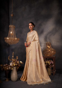 Off-white Art Silk Zari Kanjivaram Sarees AF230672