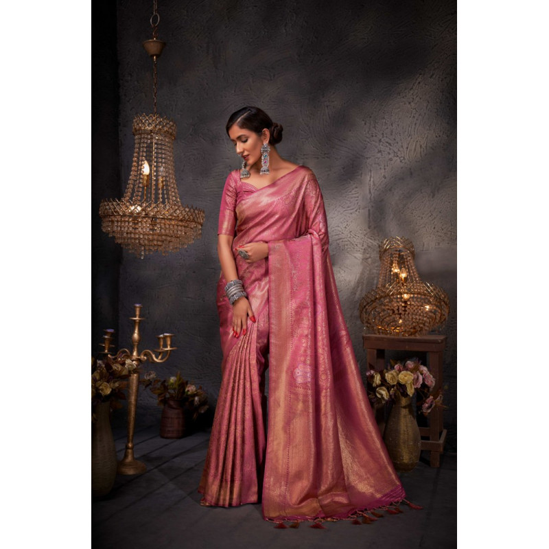 Pink Art Silk Zari Kanjivaram Sarees AF230675