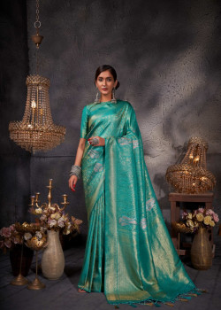Blue Art Silk Zari Kanjivaram Sarees AF230676