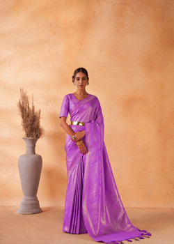 Lilac Art Silk Zari Kanjivaram Sarees AF230690