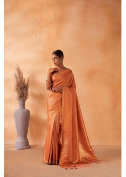 Orange Art Silk Zari Kanjivaram Sarees AF230692