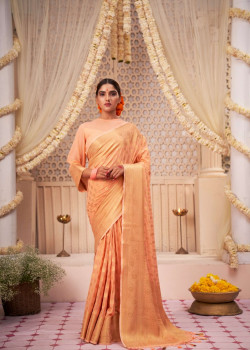 Pear Orange Georgette Zari Banarasi Sarees AF230721