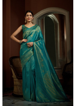 Blue Art Silk Woven Kanjivaram Sarees AF230520