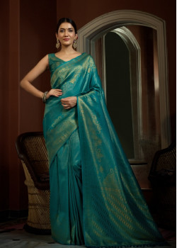 Blue Art Silk Woven Kanjivaram Sarees AF230520