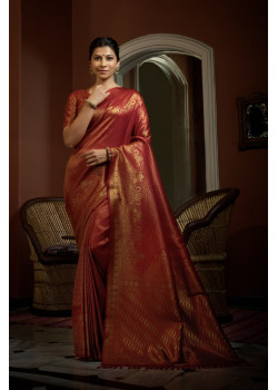 Red Art Silk Woven Kanjivaram Sarees AF230521