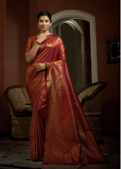 Red Art Silk Woven Kanjivaram Sarees AF230521