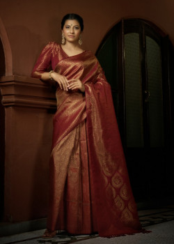 Maroon Art Silk Woven Kanjivaram Sarees AF230534