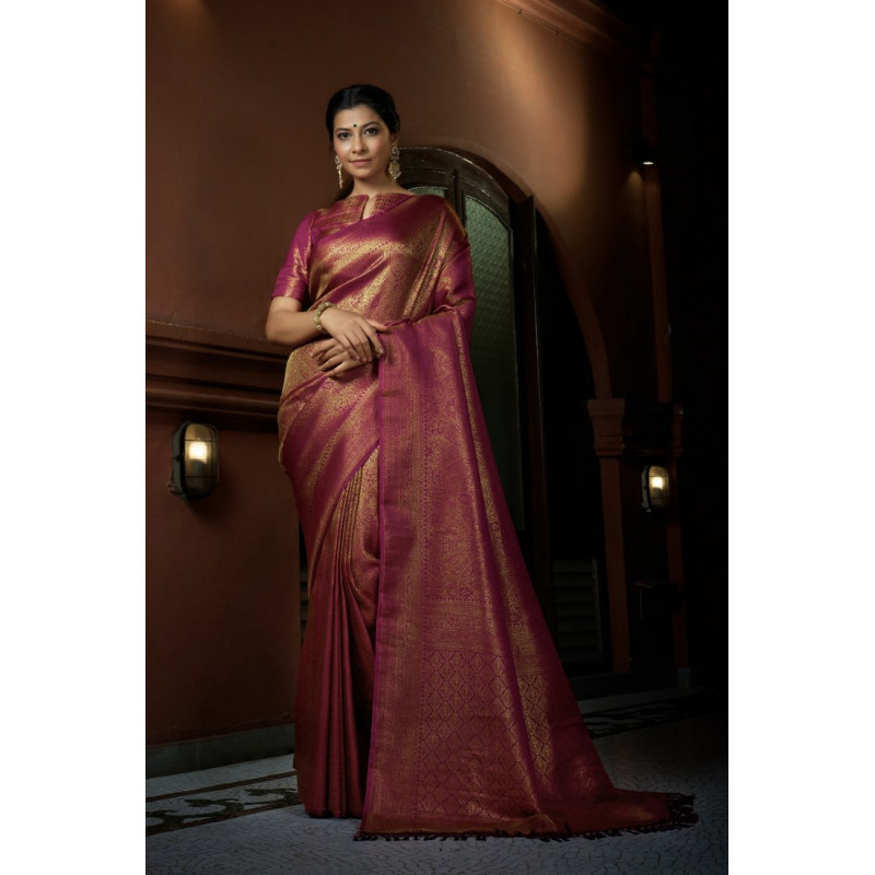 Pink Art Silk Woven Kanjivaram Sarees AF230535