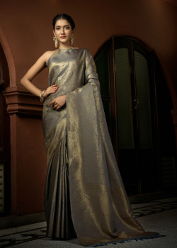 Grey Art Silk Woven Kanjivaram Sarees AF230543