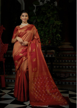 Red Art Silk Woven Kanjivaram Sarees AF230546