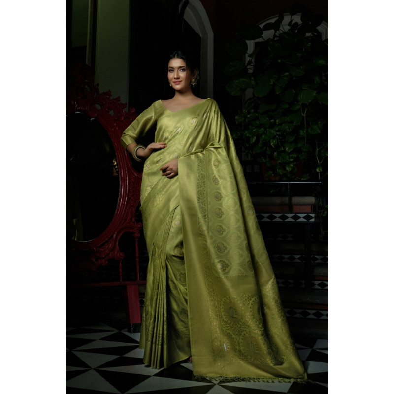 Sea Green Art Silk Woven Kanjivaram Sarees AF230548