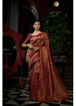 Maroon Art Silk Woven Kanjivaram Sarees AF230552