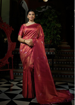 Pink Art Silk Woven Kanjivaram Sarees AF230555
