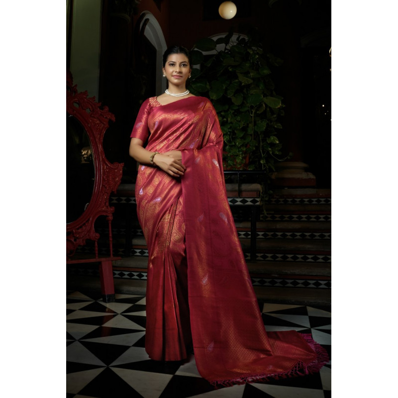 Pink Art Silk Woven Kanjivaram Sarees AF230555