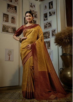 Yellow Art Silk Woven Kanjivaram Sarees AF230563