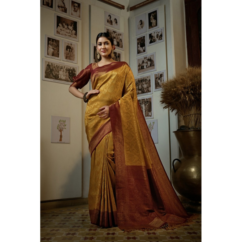 Yellow Art Silk Woven Kanjivaram Sarees AF230563