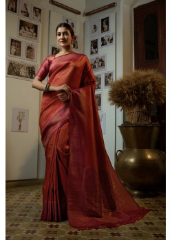 Red Art Silk Woven Kanjivaram Sarees AF230568
