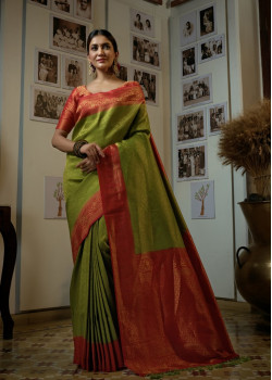 Red Art Silk Woven Kanjivaram Sarees AF230569