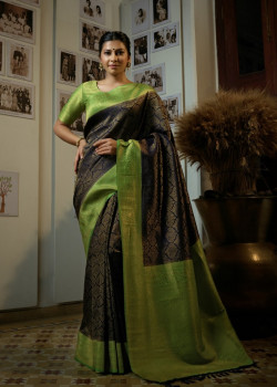 Pacific Blue Art Silk Woven Kanjivaram Sarees AF230570